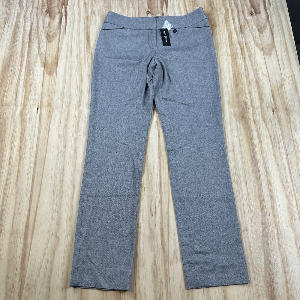 White House Black Market Women's NEW Black White Novelty Pants Size 4 Slim Ankle